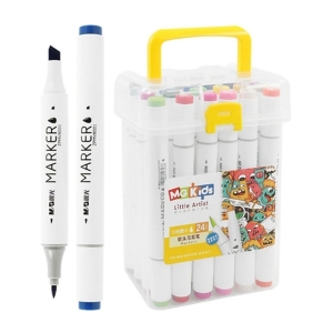 Μαρκαδόροι Ζωγραφικής M&G ZPMV8002 3mm με Διπλή Μύτη (24τμχ)