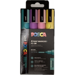 ΜΑΡΚΑΔΟΡΟΙ UNI POSCA PC-5M MEDIUM SOFT Pastel (4τμχ)