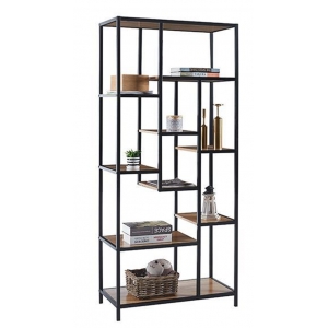 ΡΑΦΙΕΡΑ ΝΕΧΤDECO 18866 με μεταλλικό σκελετό και ξύλινα ράφια Υ180x80x40εκ.