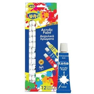 ΑΚΡΥΛΙΚΑ ΧΡΩΜΑΤΑ LUNA 0620448 12ml ΣΕΤ 12 ΧΡΩΜΑΤΩΝ