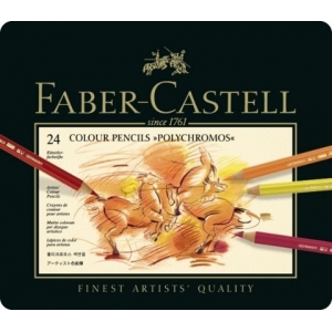 Ξυλομπογιές Faber-Castell Polychromos σε Μεταλλική Κασετίνα 24τμχ