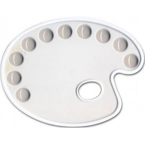 ΠΑΛΕΤΑ ΖΩΓΡΑΦΙΚΗΣ ΠΛΑΣΤΙΚΗ ΟΒΑΛ 10 ΧΡΩΜ.