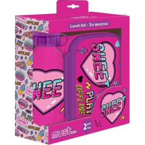 ΔΟΧΕΙΟ ΦΑΓΗΤΟΥ + ΠΑΓΟΥΡΙ ΑΛΟΥΜΙΝΙΟΥ ΣΕΤ MUST SWEET GIRL 584304