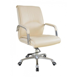 Καρέκλα διευθυντική τροχήλατη Υ114-106x50x76εκ Γκρι-μπεζ 13823-01