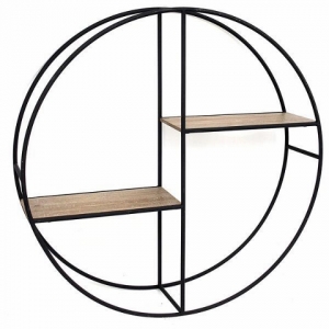 Επιτοίχιο ράφι ΝΕΧΤ στρογγυλό με 2 θέσεις, μαύρο O37,5x14εκ. (35956)