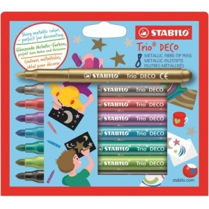 ΜΑΡΚΑΔΟΡΟΙ STABILO 377/8τεμάχια metallic Trio DECO