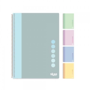ΤΕΤΡΑΔΙΟ ΣΠΙΡΑΛ SKAG Pastel Vibe A4 3θεμ. (Διάφορα Χρώματα)