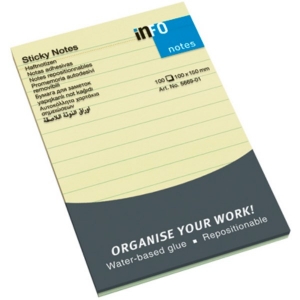 NOTES INFO 150X100 ΚΙΤΡΙΝΑ ΡΙΓΕ 100Φ.