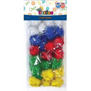 ΠΟΜ ΠΟΜ GLITTER 15mm 30TEM ΔΙΑΦΟΡΑ ΧΡΩΜΑΤΑ THE LITTLIES 646593