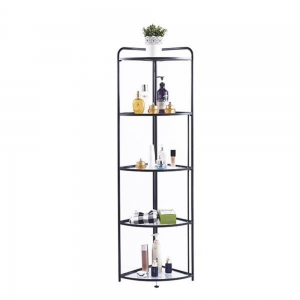 Ραφιέρα γωνιακή πτυσσόμενη Next 18873-09 με 5 ράφια μαύρη Υ156x35x38εκ.