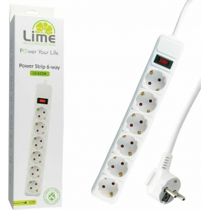 ΠΟΛΥΠΡΙΖΟ ΑΣΦΑΛΕΙΑΣ LIME LS-615W 6 ΘΕΣΕΩΝ ΜΕ ΔΙΑΚΟΠΤΗ 1.5m