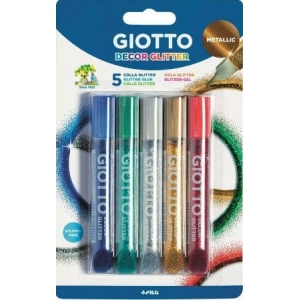 ΚΟΛΛΑ GLITTER METTALIC GIOTTO ΣΕΤ 5 ΧΡΩΜΑΤΩΝ (Χ10,5ml)