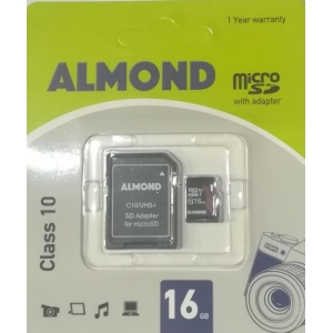 ΜΝΗΜΗ MICRO SDHC ALMOND ΜΕ ΑΝΤΑΠΤΟΡΑ 16G (class 10)