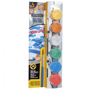 Τεμπερες Carioca Metallic 40426 σε βαζάκι (6τμχ Χ 25ml)
