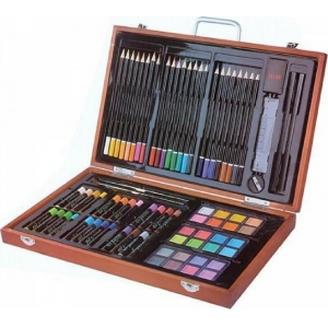 Σετ ζωγραφικής σε ξύλινο κουτί 82τεμαχίων Υ26x43x5εκ.  (28617)