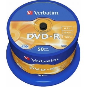 DVD-R VERBATIM 16X4.7GB ΜΠΟΜΠΙΝΑ 50 ΤΕΜ.