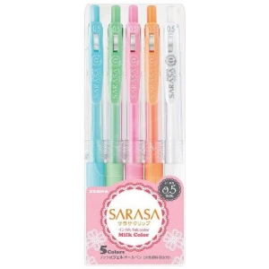 ΣΕΤ 5 ΣΤΥΛΟ ZEBRA Sarasa CLIP GEL Milk Colors 0.5