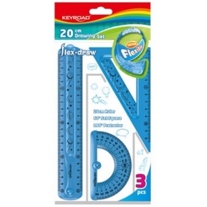 ΣΕΤ ΓΕΩΜΕΤΡΙΑΣ KEYROAD 20cm ΕΥΚΑΜΠΤΟ 3τμ