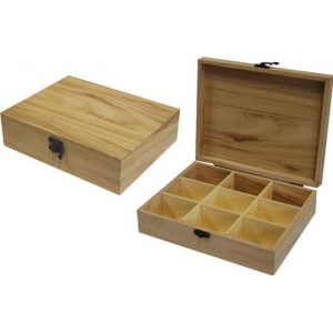 ΚΟΥΤΙ ΞΥΛΙΝΟ ΜΕ 9 ΘΗΚΕΣ (23.5x19x6.5εκ.) 24177